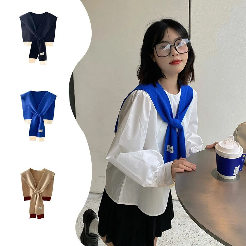 Šalovi za žene, pulover pleteni šalovi s čvorovima, šalovi za ležerna putovanja, ogrtači na ramena, modni omoti