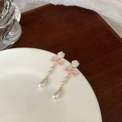 Modes franču, jauki eleganti vintage mini luksusa loki, sirds auss, korejiešu stila pērļu auskari, sieviešu nolaižamie auskari