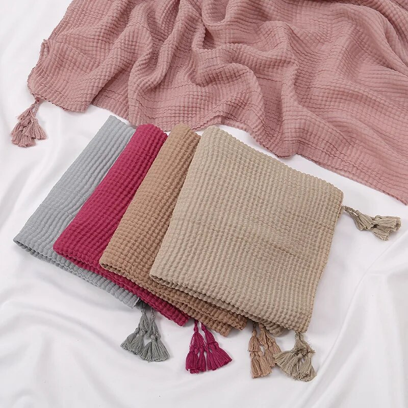 Paprasto pagrindinio dizaino languotas raukšlių kutas viskozė Hijab skara moteriška kieta apvyniojama galvos juosta Pashmina pavogė turbaną musulmonų Sjaal 180*70cm