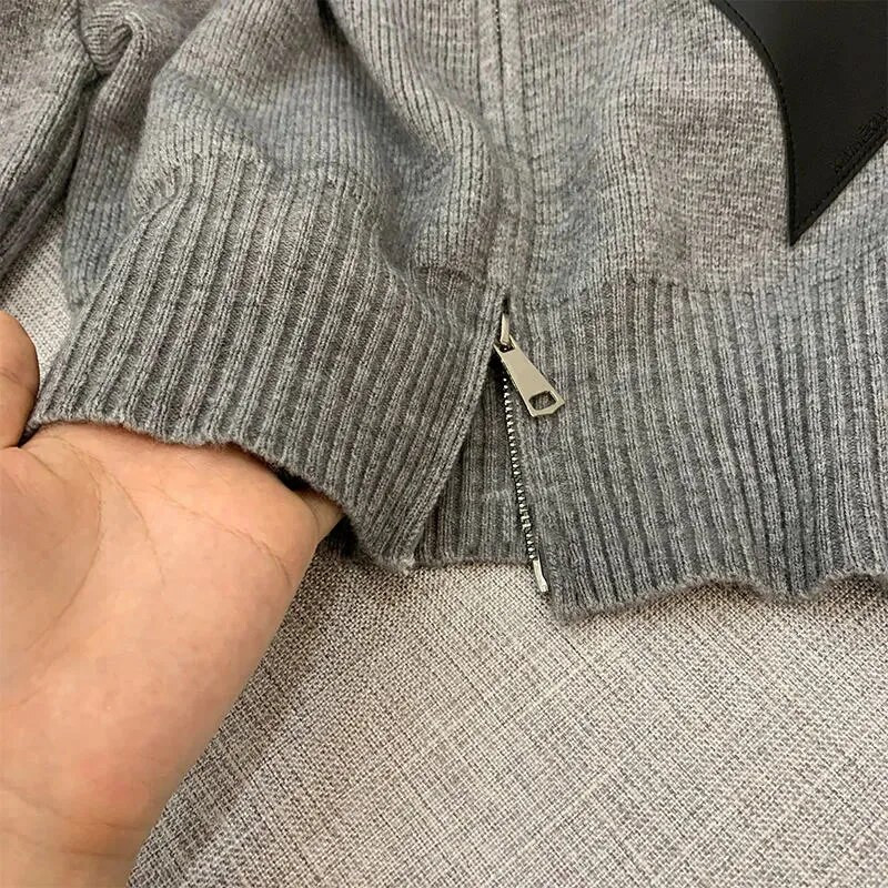 Eleganta, mīlestības aplikācija, ikdienas trikotāžas jaciņa ar rāvējslēdzēju