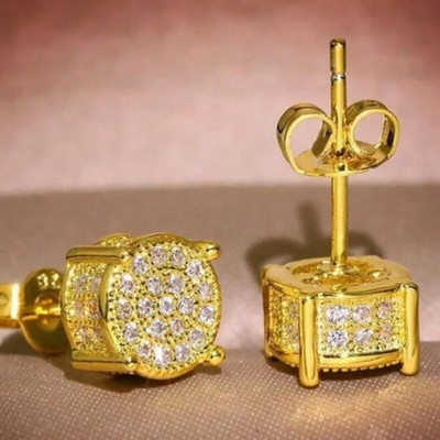 Hip hop kvadratne naušnice s cirkonom Muškarci Žene Geometrijski Micropavé cirkon Naušnice s nitnama od umjetnog kamena u boji