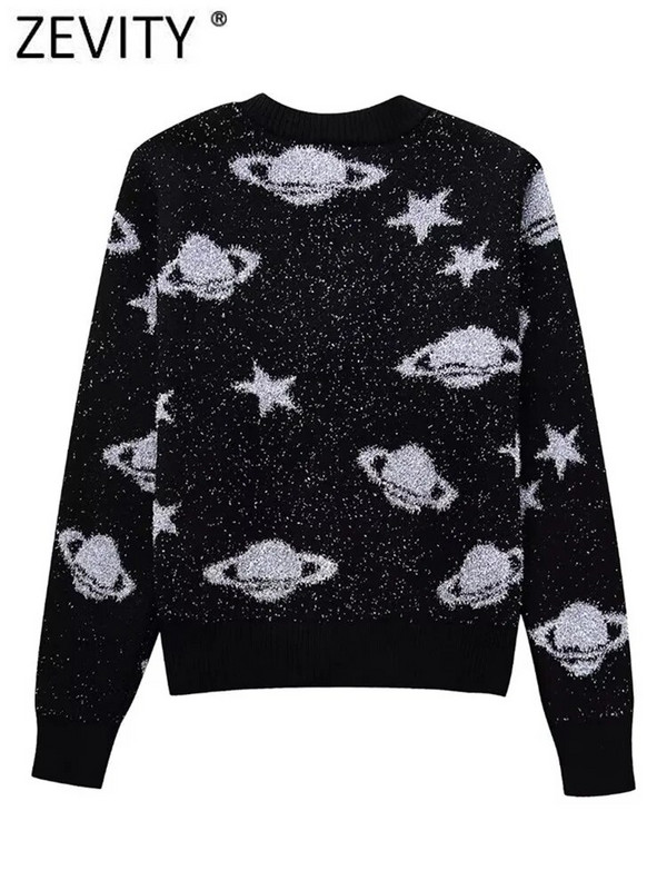 Zevity NOVO Ženska moda O izrez Metalik linija Heklani pleteni pulover Ženski šik kardigan dugih rukava Gumbi Gornji kaputi CT5345