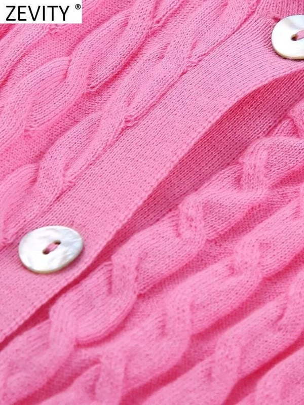 ZEVITY Ženska modna pletena vesta s dugim rukavima s osam niti dugmadi, tanka gornja odjeća s dugim rukavima, šik majice SW4792