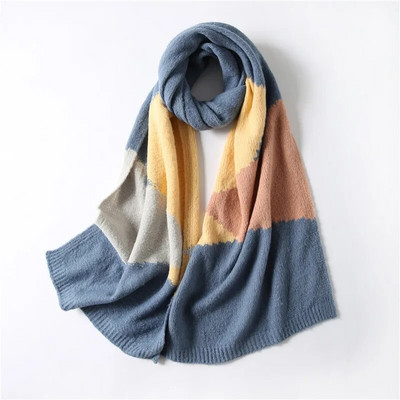 2020 καρό κασμίρ γυναικεία πλεκτά μαντήλια χειμωνιάτικα ζεστά σάλια και τυλίγει μάλλινη πασμίνα μακριά γυναικεία φούδρα πυκνή κουβέρτα