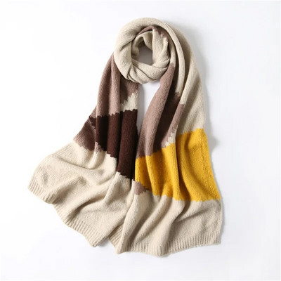 2020 καρό κασμίρ γυναικεία πλεκτά μαντήλια χειμωνιάτικα ζεστά σάλια και τυλίγει μάλλινη πασμίνα μακριά γυναικεία φούδρα πυκνή κουβέρτα