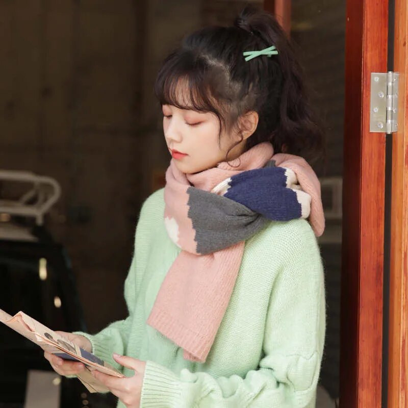 2020 καρό κασμίρ γυναικεία πλεκτά μαντήλια χειμωνιάτικα ζεστά σάλια και τυλίγει μάλλινη πασμίνα μακριά γυναικεία φούδρα πυκνή κουβέρτα