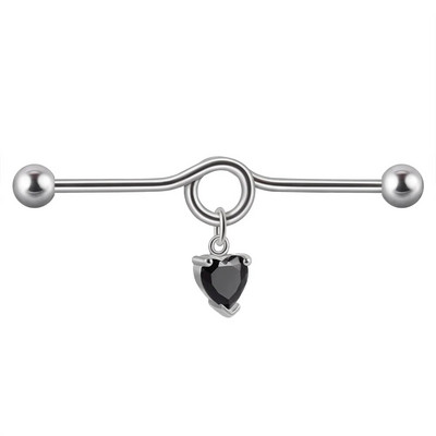 1PC Kirurški čelik CZ Gem Piercing za tragus hrskavicu Cirkon Viseća naušnica s lančićem Nakit za piercing za uho Helix