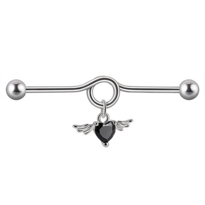 1PC Kirurški čelik CZ Gem Piercing za tragus hrskavicu Cirkon Viseća naušnica s lančićem Nakit za piercing za uho Helix