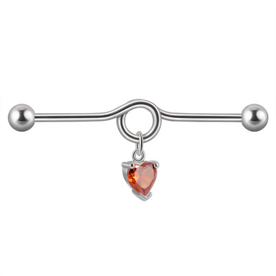 1PC Kirurški čelik CZ Gem Piercing za tragus hrskavicu Cirkon Viseća naušnica s lančićem Nakit za piercing za uho Helix