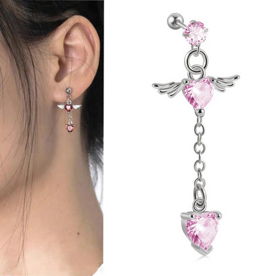 1PC Kirurški čelik CZ Gem Piercing za tragus hrskavicu Cirkon Viseća naušnica s lančićem Nakit za piercing za uho Helix