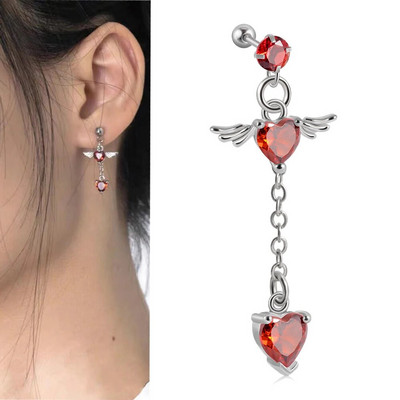 1PC Kirurški čelik CZ Gem Piercing za tragus hrskavicu Cirkon Viseća naušnica s lančićem Nakit za piercing za uho Helix