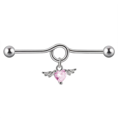 1PC Kirurški čelik CZ Gem Piercing za tragus hrskavicu Cirkon Viseća naušnica s lančićem Nakit za piercing za uho Helix