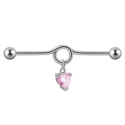 1PC Kirurški čelik CZ Gem Piercing za tragus hrskavicu Cirkon Viseća naušnica s lančićem Nakit za piercing za uho Helix