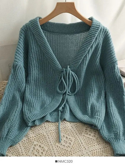 HELIAR Ženski kardigani s uzicom Pleteni džemper s V-izrezom Seksi džemper i džemper od kašmira u korejskom stilu Ženska zima 2022.