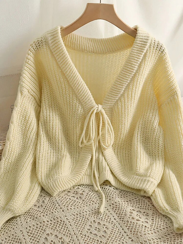 HELIAR Ženski kardigani s uzicom Pleteni džemper s V-izrezom Seksi džemper i džemper od kašmira u korejskom stilu Ženska zima 2022.