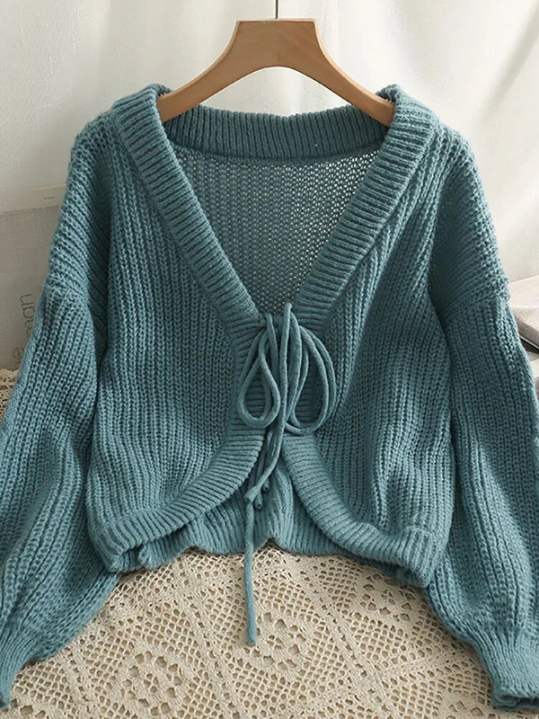 HELIAR Ženski kardigani s uzicom Pleteni džemper s V-izrezom Seksi džemper i džemper od kašmira u korejskom stilu Ženska zima 2022.