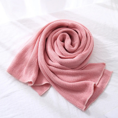 200*50cm Sieviešu Vīriešu Masīvkašmira Šalles Modes Ziemas Bieza Siltas Mīkstas Šalles Aptin Tīras Krāsas Pāris Adīta Vilnas Gara Šalle