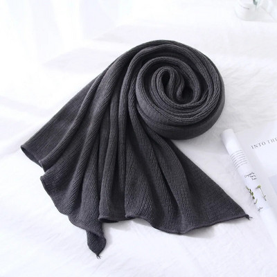 200*50cm Sieviešu Vīriešu Masīvkašmira Šalles Modes Ziemas Bieza Siltas Mīkstas Šalles Aptin Tīras Krāsas Pāris Adīta Vilnas Gara Šalle