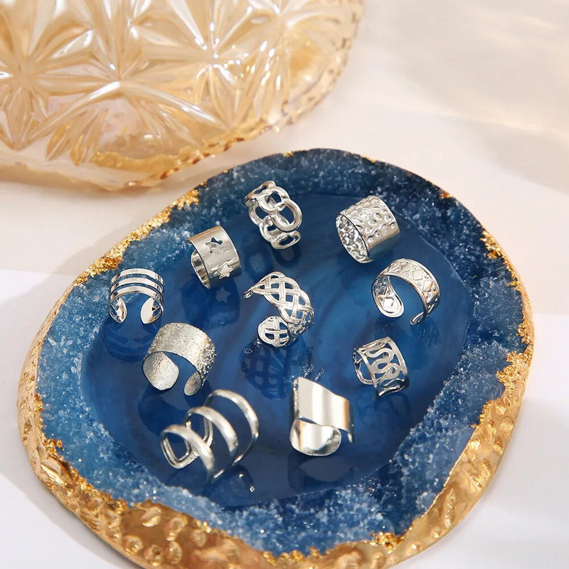 10 gab. Nerūsējošā tērauda saspraude uz auss aproces auskari viltus skrimšļu auskari Lot bez pīrsings klips uz auskariem komplekts auskari sievietēm