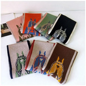 Jauns modes trikotāžas sieviešu kašmira šalle vienkrāsains Wild Small NeckerChief Knitting vilnas šalles Femme rudens ziemai D067