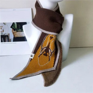 Jauns modes trikotāžas sieviešu kašmira šalle vienkrāsains Wild Small NeckerChief Knitting vilnas šalles Femme rudens ziemai D067