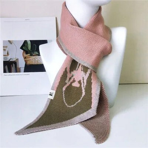 Jauns modes trikotāžas sieviešu kašmira šalle vienkrāsains Wild Small NeckerChief Knitting vilnas šalles Femme rudens ziemai D067
