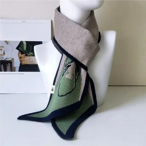 Jauns modes trikotāžas sieviešu kašmira šalle vienkrāsains Wild Small NeckerChief Knitting vilnas šalles Femme rudens ziemai D067