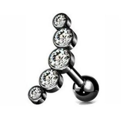 1 KOM Kristalna naušnica za piercing u hrskavici Helix naušnica s utegom s utegom od nehrđajućeg čelika Tragus svornjake s naušnicama u grozdu Daith nakit za žene