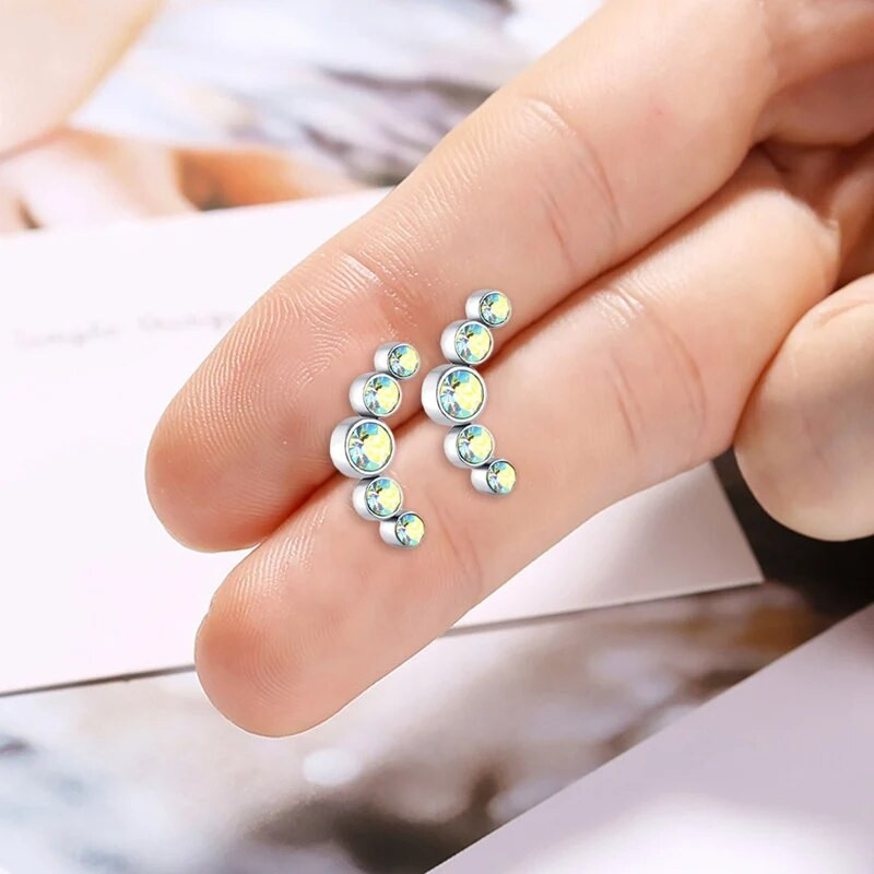 1 KOM Kristalna naušnica za piercing u hrskavici Helix naušnica s utegom s utegom od nehrđajućeg čelika Tragus svornjake s naušnicama u grozdu Daith nakit za žene