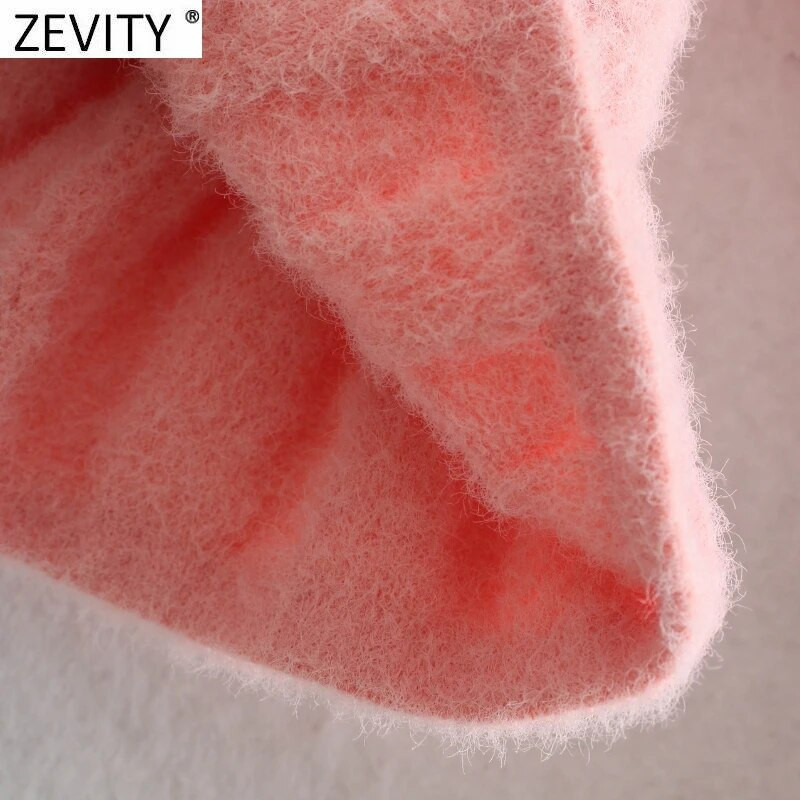 Zevity Ženski slatki dugih rukava s otvorenim prošivanim remenom, kratki pleteni pulover Femme Chic s otvorenim ovratnikom, ležerni kardigan, gornji dio SW800