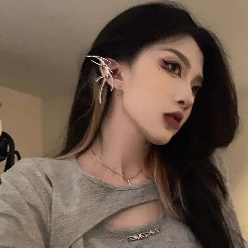 2023-as új divatos szálka színű pillangós fülbevaló fülbevaló női punk hip hop cirkon manó fülbevaló parti ékszer ajándékok
