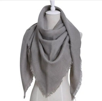 Луксозна марка Дамски зимен кашмирен шал Голямо одеяло Шал Обвивка Дълги вълнени шалове Шалове Дамски топъл едноцветен шал Хиджаб