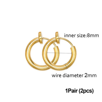 5/1 Ζεύγη από ανοξείδωτο ατσάλι χωρίς τρύπες στο αυτί Κρίκοι κλιπ χωρίς τρύπημα σκουλαρίκι για σκουλαρίκι με κλιπ χωρίς τρύπημα Κατασκευή κοσμημάτων
