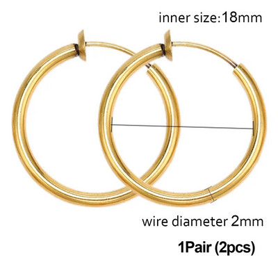 5/1 Ζεύγη από ανοξείδωτο ατσάλι χωρίς τρύπες στο αυτί Κρίκοι κλιπ χωρίς τρύπημα σκουλαρίκι για σκουλαρίκι με κλιπ χωρίς τρύπημα Κατασκευή κοσμημάτων