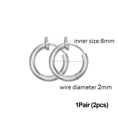 5/1 Ζεύγη από ανοξείδωτο ατσάλι χωρίς τρύπες στο αυτί Κρίκοι κλιπ χωρίς τρύπημα σκουλαρίκι για σκουλαρίκι με κλιπ χωρίς τρύπημα Κατασκευή κοσμημάτων
