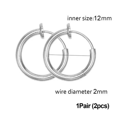 5/1 Ζεύγη από ανοξείδωτο ατσάλι χωρίς τρύπες στο αυτί Κρίκοι κλιπ χωρίς τρύπημα σκουλαρίκι για σκουλαρίκι με κλιπ χωρίς τρύπημα Κατασκευή κοσμημάτων