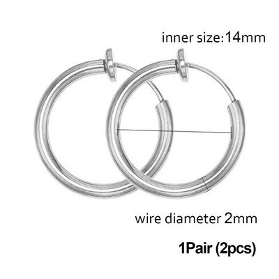 5/1 Ζεύγη από ανοξείδωτο ατσάλι χωρίς τρύπες στο αυτί Κρίκοι κλιπ χωρίς τρύπημα σκουλαρίκι για σκουλαρίκι με κλιπ χωρίς τρύπημα Κατασκευή κοσμημάτων