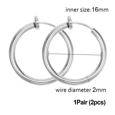 5/1 Ζεύγη από ανοξείδωτο ατσάλι χωρίς τρύπες στο αυτί Κρίκοι κλιπ χωρίς τρύπημα σκουλαρίκι για σκουλαρίκι με κλιπ χωρίς τρύπημα Κατασκευή κοσμημάτων