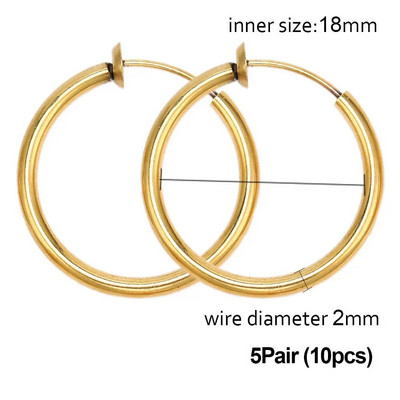 5/1 Ζεύγη από ανοξείδωτο ατσάλι χωρίς τρύπες στο αυτί Κρίκοι κλιπ χωρίς τρύπημα σκουλαρίκι για σκουλαρίκι με κλιπ χωρίς τρύπημα Κατασκευή κοσμημάτων