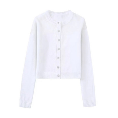 Zevity 2022 új női divatos O nyakú áttetsző toldású kardigán kötő pulóver női elegáns gyémánt gombos kabát felsők CT2755