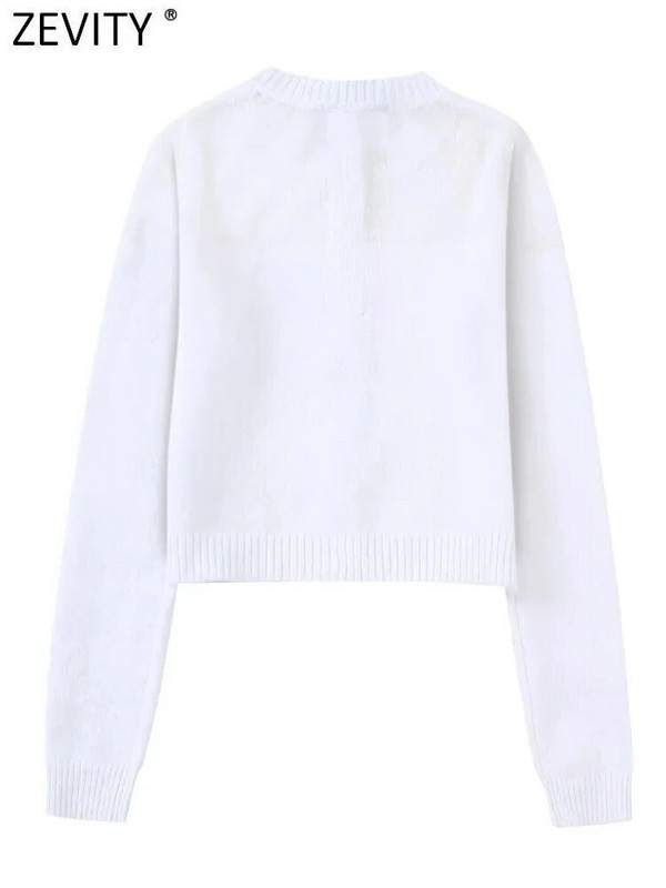 Zevity 2022 új női divatos O nyakú áttetsző toldású kardigán kötő pulóver női elegáns gyémánt gombos kabát felsők CT2755