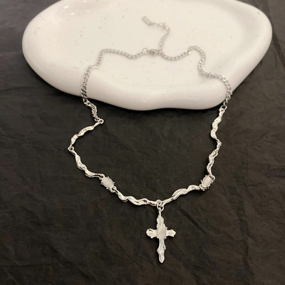 Y2K aksesuāri Modes persiku sirds ūdens pilienu kulonu kaklarota Rozā kristāla Egirl Sweet Cool atslēgas kaula ķēde Estētiskas rotaslietas