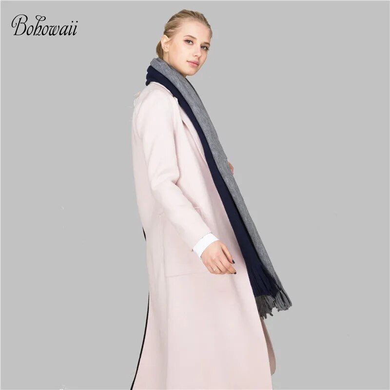 BOHOWAII Bufanda Női Téli Kasmír Sálak Divat Patchwork Sál Hosszú Bojt Poncho Feminino Inverno