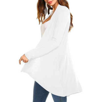 2023. aasta naiste silmkoelised ühevärvilised pikkade varrukatega taskukardiganist top lühikesed kimonod naiste naiste sügisriided