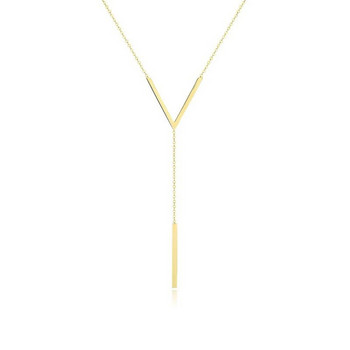 SUMENG Нова V-образна дълга секси ключица Златен цвят верига Колие Choker за жени 2023 г. Модни бижута Парти подаръци
