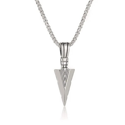 Hip hop vintage muška ogrlica sa strelicom Delikatni trokut Spearhead Arrowhead ogrlica s privjeskom za muškarce Punk Hip Hop Poklon nakit