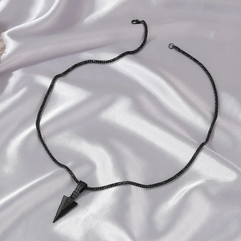 Hip hop vintage muška ogrlica sa strelicom Delikatni trokut Spearhead Arrowhead ogrlica s privjeskom za muškarce Punk Hip Hop Poklon nakit