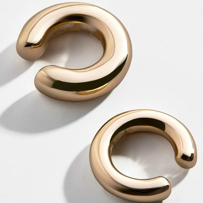 Modna i jedinstvena lažna perforirana metalna kopča za uho s asimetričnom kružnom hrskavicom Ženski modni nakit na poklon manžeta za uho