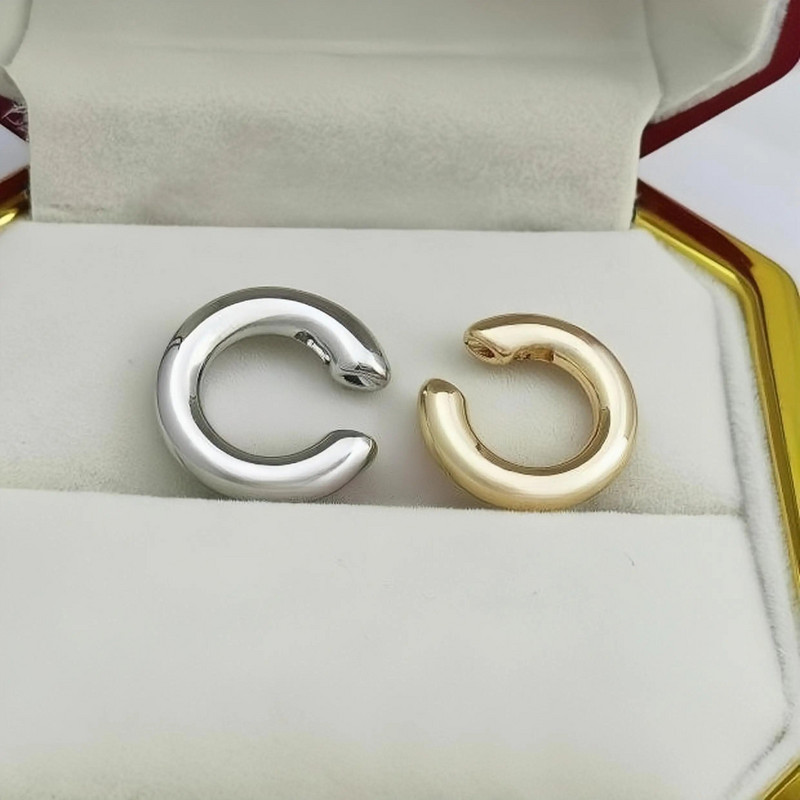 Modna i jedinstvena lažna perforirana metalna kopča za uho s asimetričnom kružnom hrskavicom Ženski modni nakit na poklon manžeta za uho