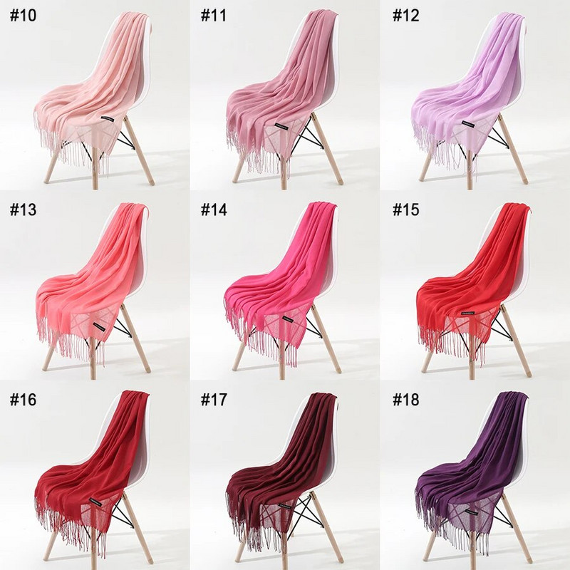 Μασίφ κασμίρ Πασμίνα Λεπτό χειμωνιάτικο ζεστό κασκόλ Γυναικείο σάλι μακριά φούντα με απαλή αίσθηση Χειμερινά γυναικεία κασκόλ για γυναίκες